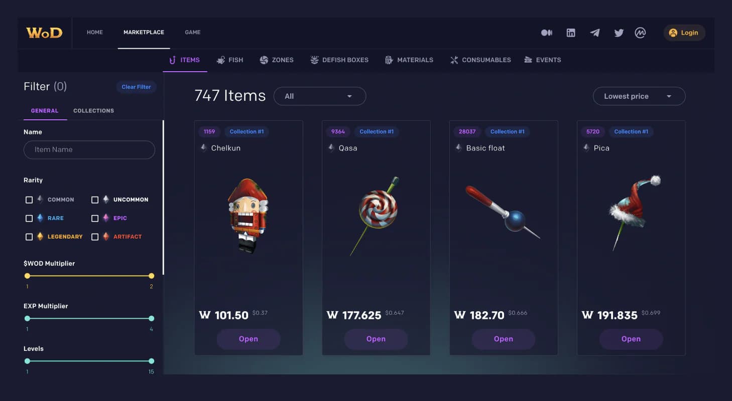World of DeFish Marketplace