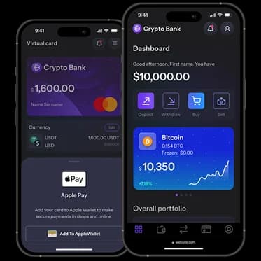 Crypto Bank Solution interface